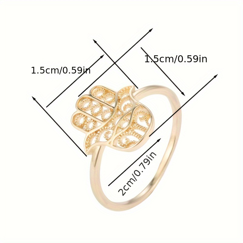 Copper Palm Shaped Hollow Out Ring for Women